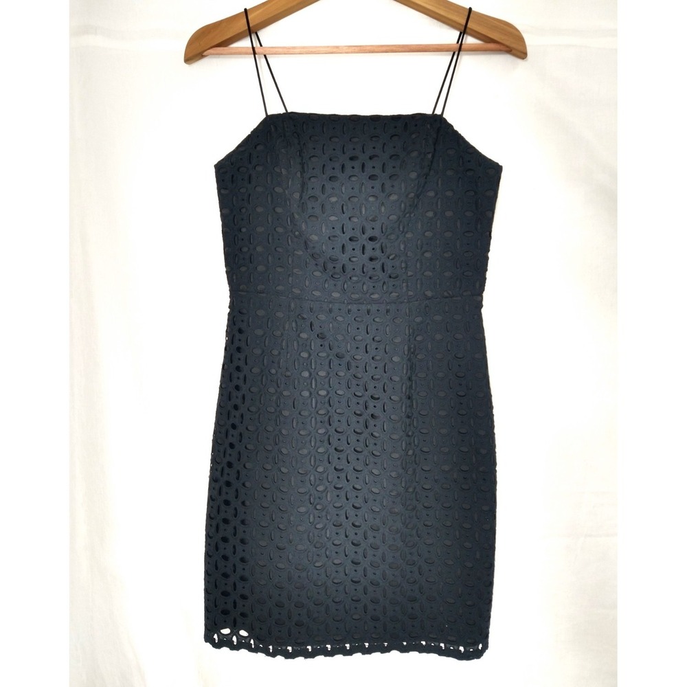 Banana Republic Black Eyelet Dress elegant classic romantic boho chic preppy 6